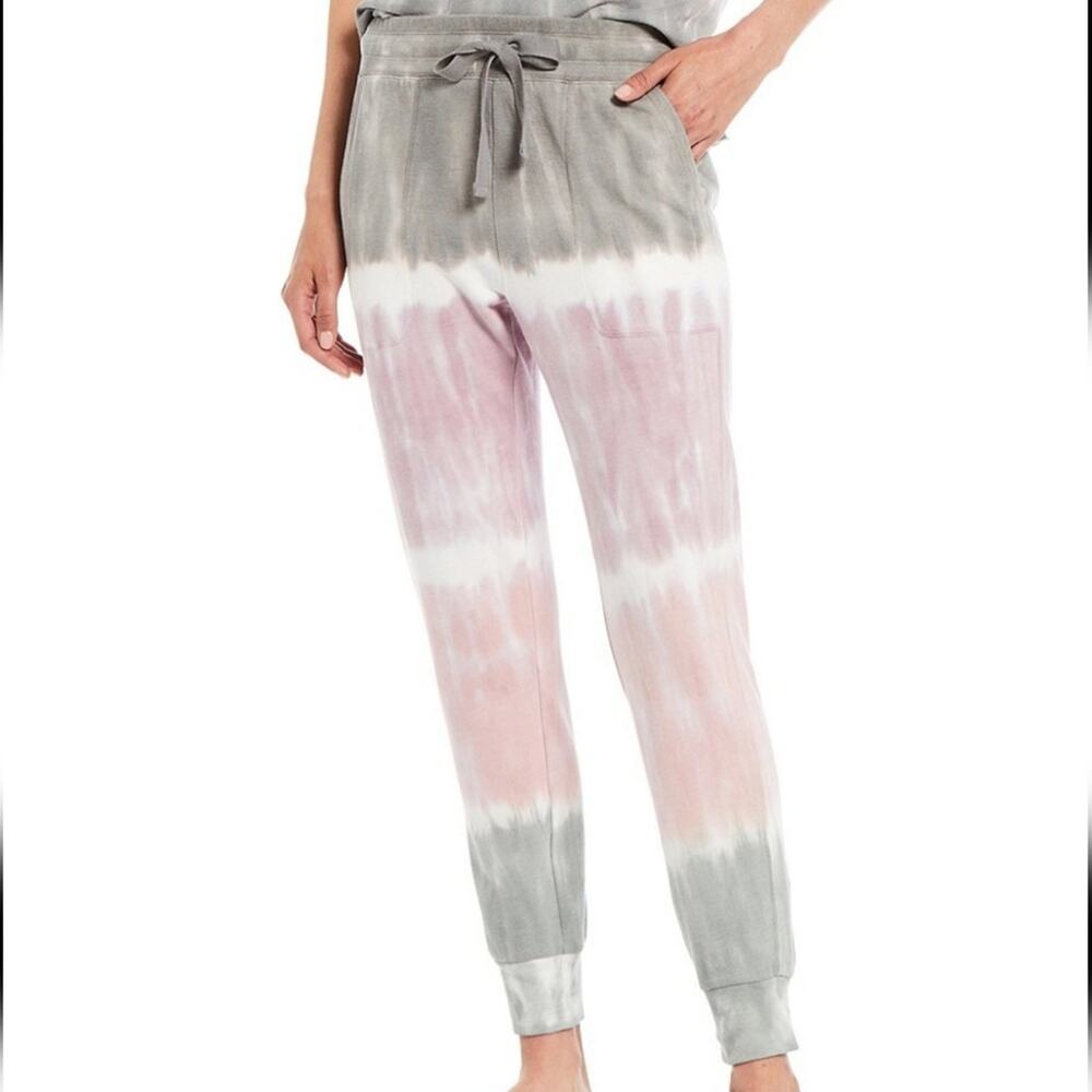 Splendid Tie Dye Jogger Pant Gray Pink Lounge Athleisure Casual Cotton Size XS - Picture 12 of 13